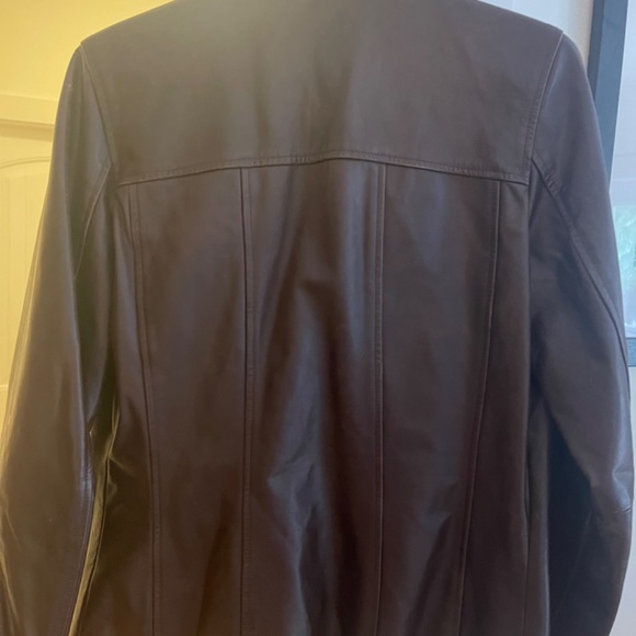 Brown real leather jacket - Picture 2 of 3